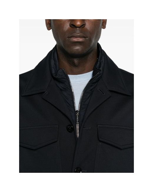 Moorer Black Torquato Button-Up Jacket for men