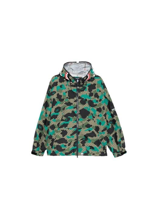 A Bathing Ape Green Lightweight Hooded Jacket for men