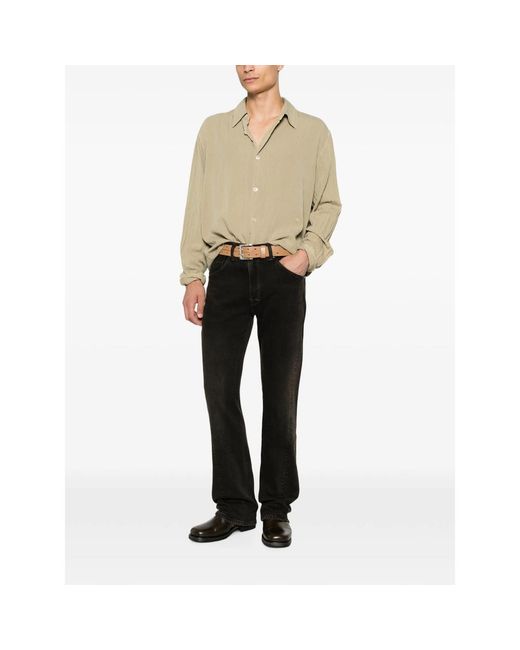 Levi's Black Logo-Patch Straight-Leg Jeans for men