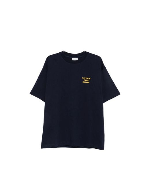 Drole de Monsieur Blue Bold Slogan T-Shirt for men