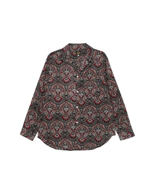 Needles Gray Bandana-Print Shirt for men
