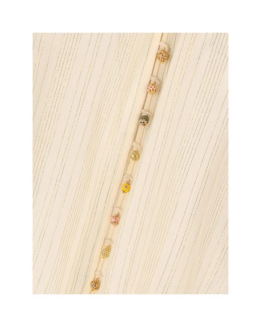 Zimmermann Natural Aster Metallic-Stripe Shirt