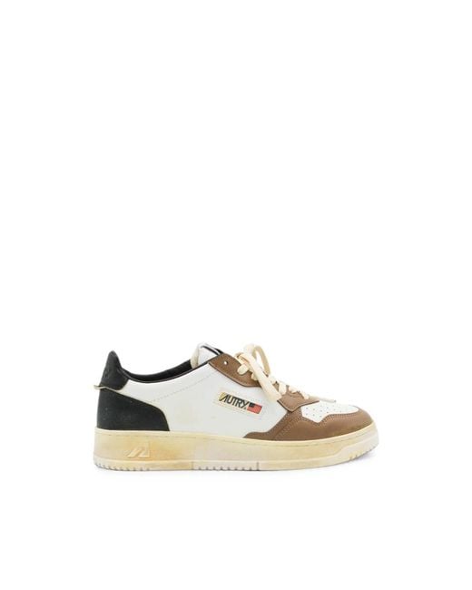 Autry Natural Super Vintage Leather Sneakers for men