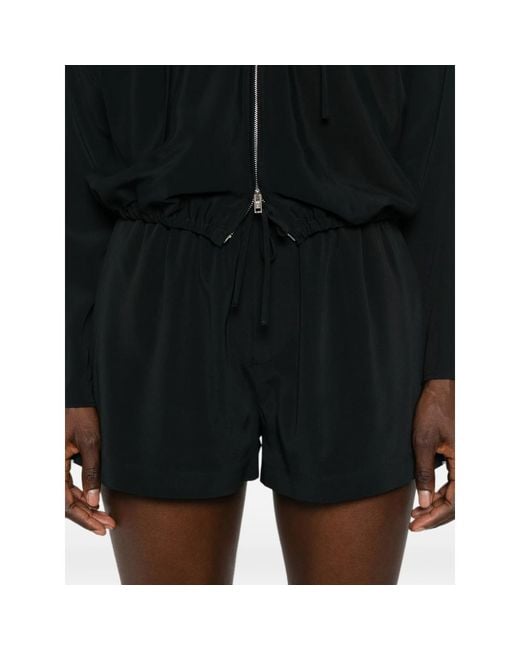 Alexander Wang Black Drawstring-Waist Shorts