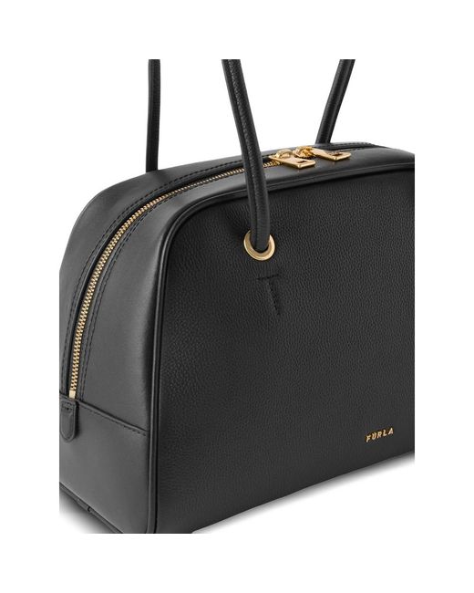 Furla Black M Poppy Dome Bow-Detail Shoulder Bag