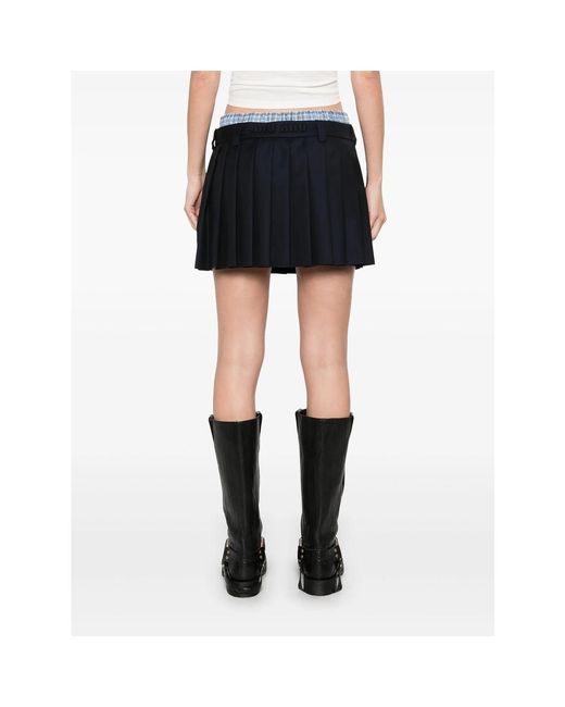 Miu Miu Black Pleated Mini Skirt