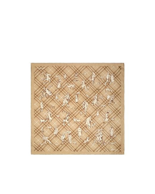 Burberry Metallic Plaid Silk Square Scarf for men