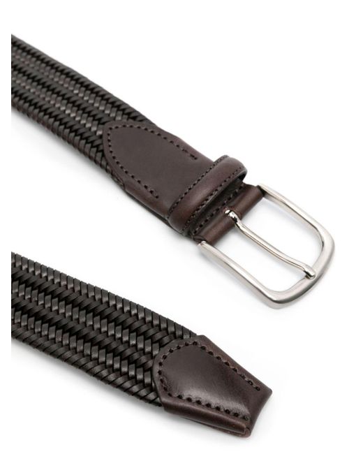 Eraldo Black Interwoven Leather Belt for men