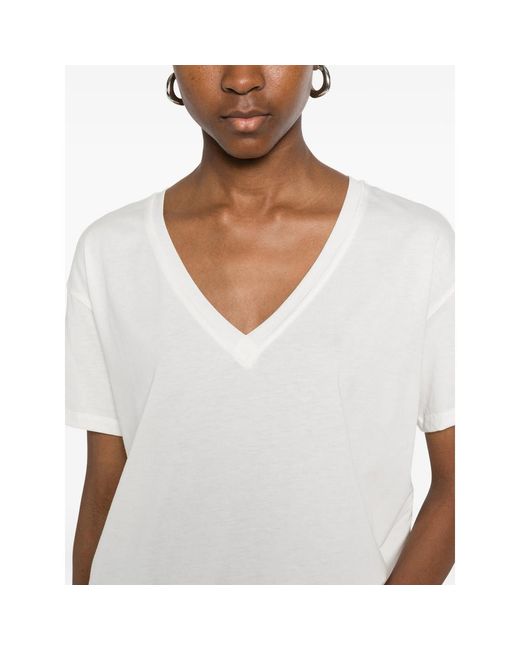 Majestic Filatures White V-Neck Short-Sleeve T-Shirt