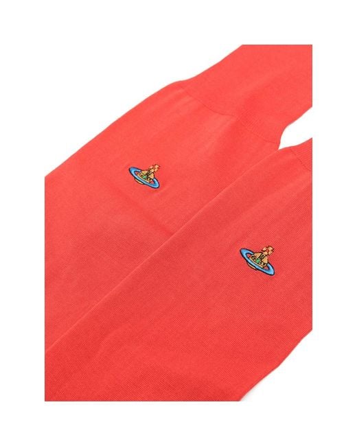 Vivienne Westwood Red Orb-Embroidery Socks