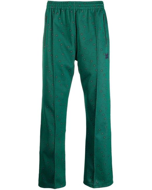 Needles Green Pintuck Bold-checked Trousers for men