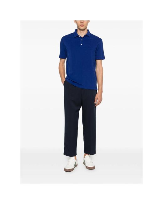 Isaia Blue Polo Shirts for men