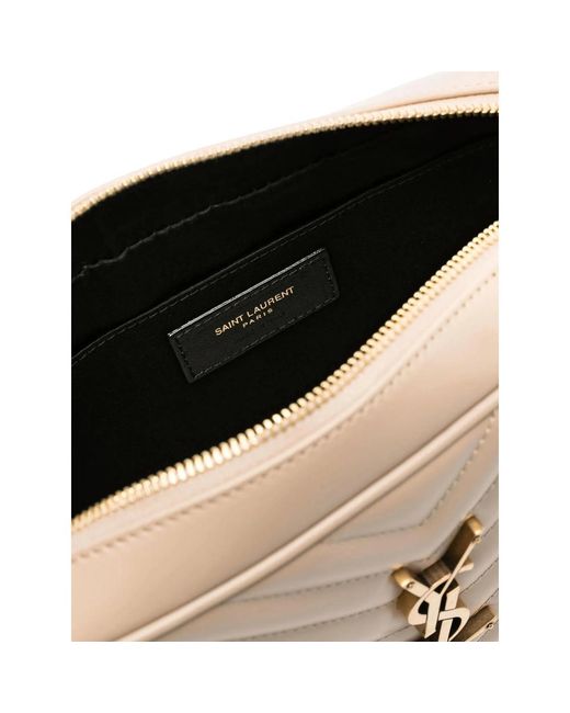 Saint Laurent Natural Lou Quilted Crossbody Bag