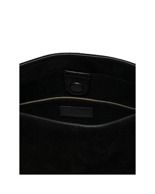 Low Classic Black Haricot Suede Shoulder Bag