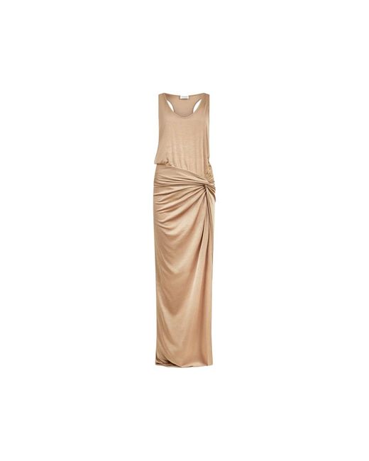 ANDAMANE Natural Juno Draped Maxi Dress