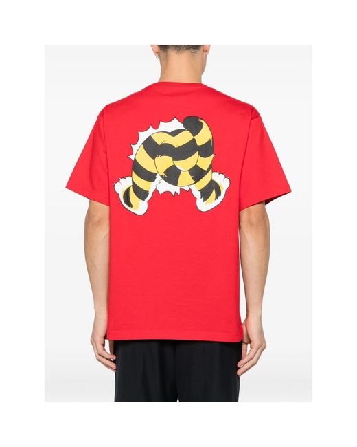 KENZO Red Graphic-Print T-Shirt for men