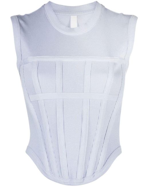 Dion Lee Blue Ribbed Corset Top