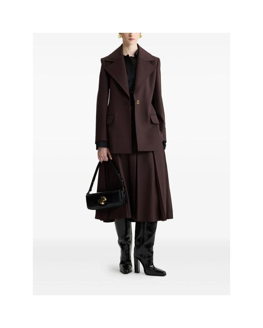 Patou Black Single-Breasted Belted Wool Jacket