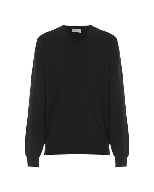 Malo Black V-Neck Cashmere Sweater for men