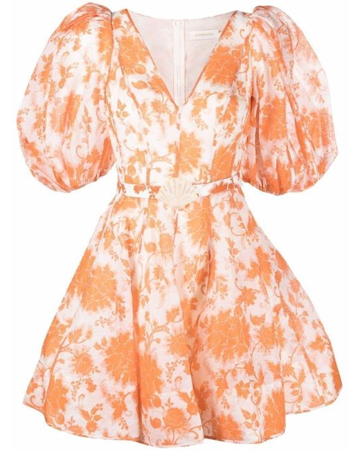 zimmermann postcard puff sleeve mini