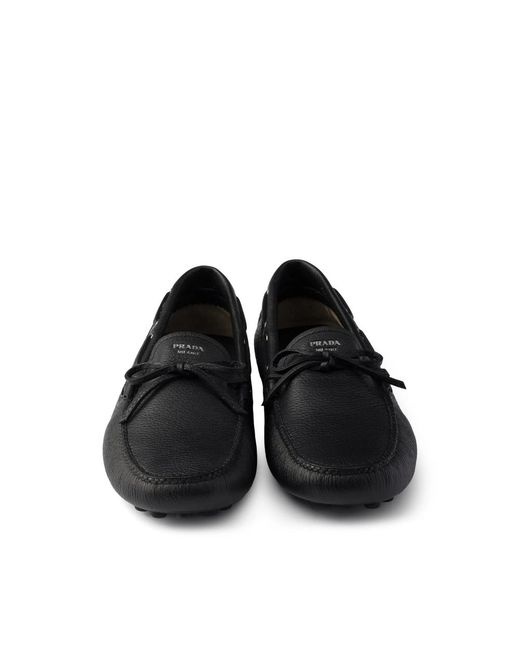 Prada Black Boat Shoes for men