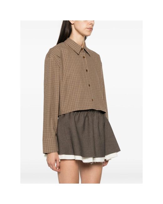 ELEH Brown Cropped Shirt