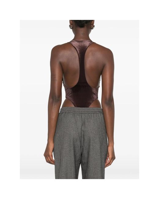 ANDAMANE Brown Fonda Halterneck Bodysuit