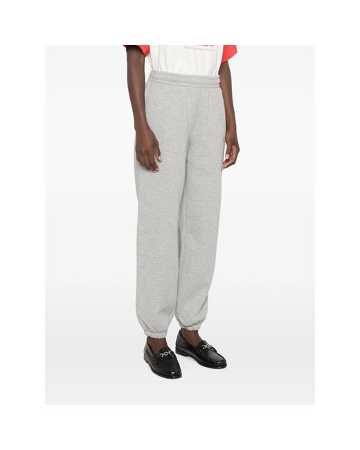 Anine Bing Gray Karter Logo-Embroidered Elasticated Track Pants