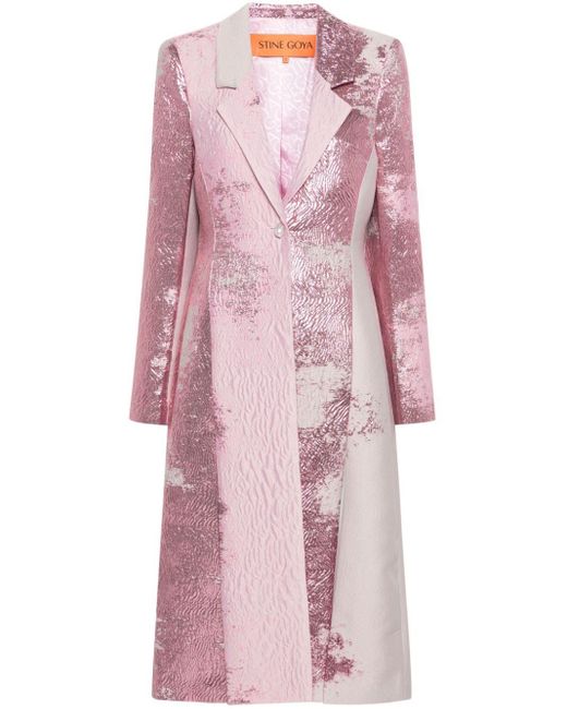 Stine Goya Pink Sganeta Single-Breasted Coat