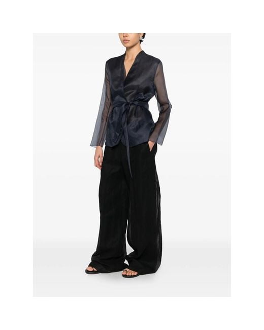 Antonelli Blue Elia Tie-Waist Fitted Jacket