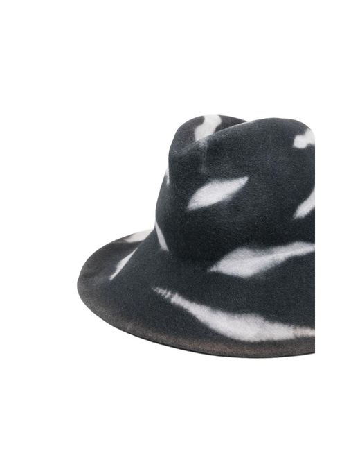 Yesey Black Tie-Dye Felt Hat