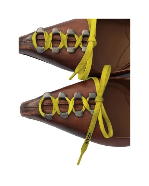 Prada Brown Antiqued Leather Pumps