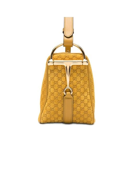 Gucci Yellow Monogram Top-Handle Medium Shoulder Bag