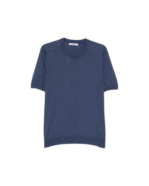 Fileria Blue Crew-Neck Short-Sleeve T-Shirt for men