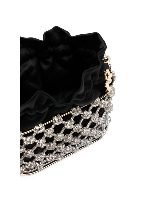 Rosantica Black Holli Nodi Crystal-Embellished Bucket Bag