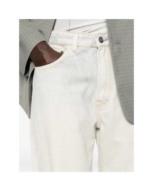 Our Legacy Natural Third Cut Wide-Leg Distressed Jeans for men