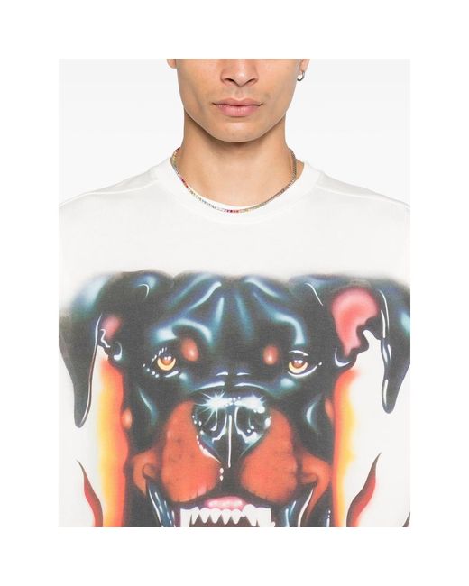 PDF White Graphic-Print T-Shirt for men