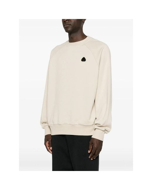 Moose Knuckles Natural Yul Logo-Patch Raglan-Sleeve Sweatshirt for men