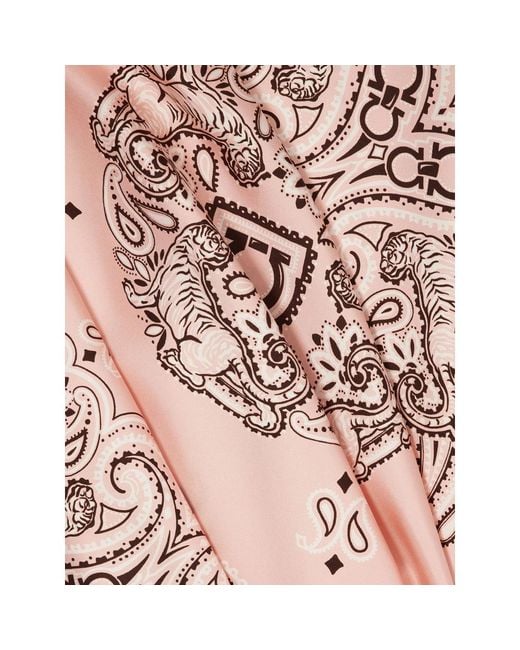 Ferragamo Pink Paisley Print Silk Scarf