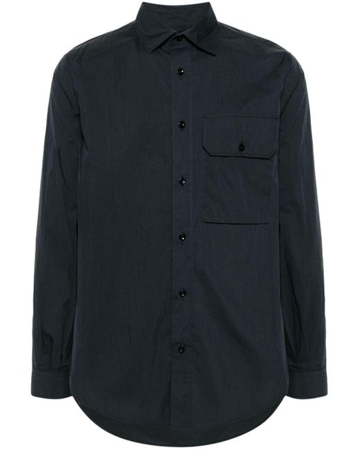 C P Company Blue Classic-Collar Poplin Shirt for men