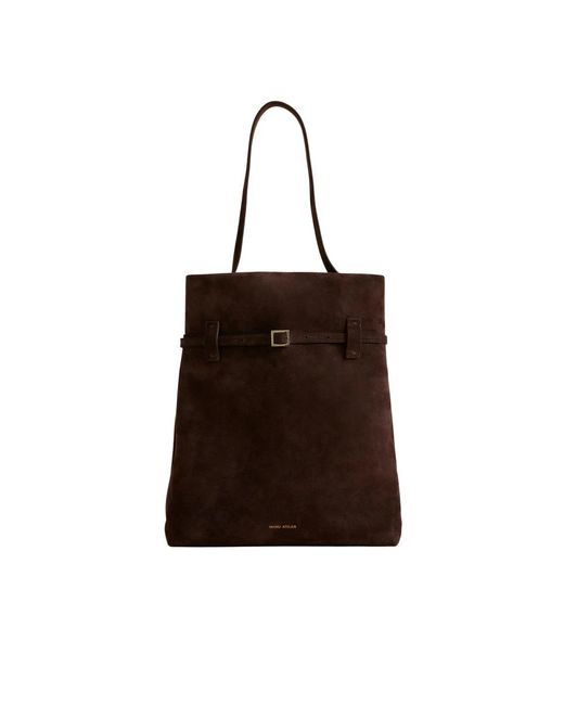 MANU Atelier Brown Tote Du Jour Suede Buckle-Fastening Tote Bag