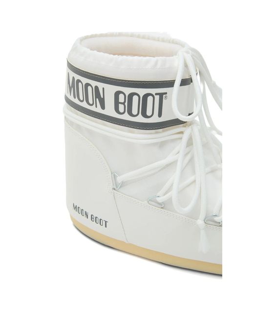 Moonboot White Icon Logo-Print Padded Boots for men