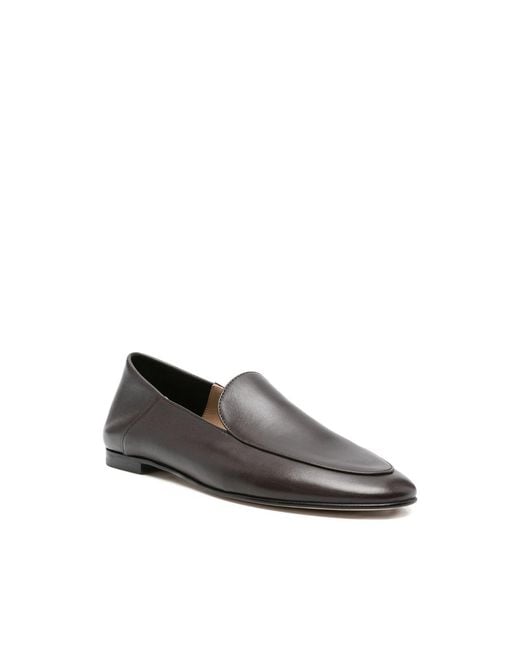 Dear Frances Black Gio Pointed-Toe Leather Loafers