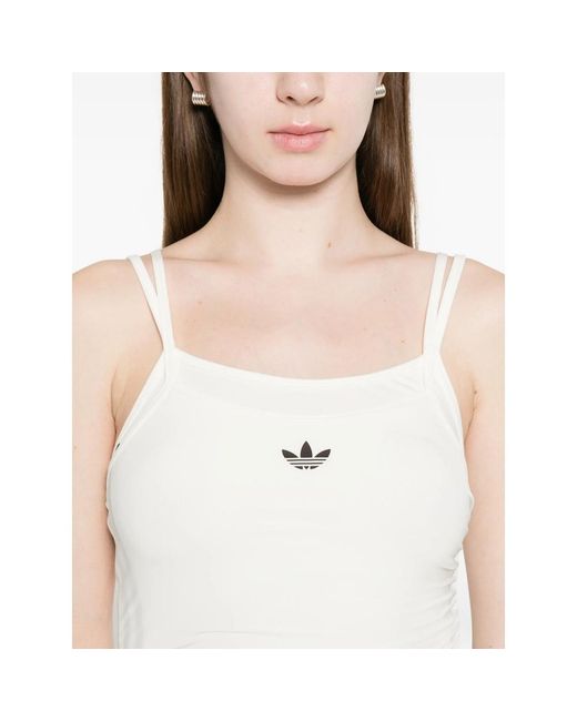 Adidas White Double Strap Cropped Top