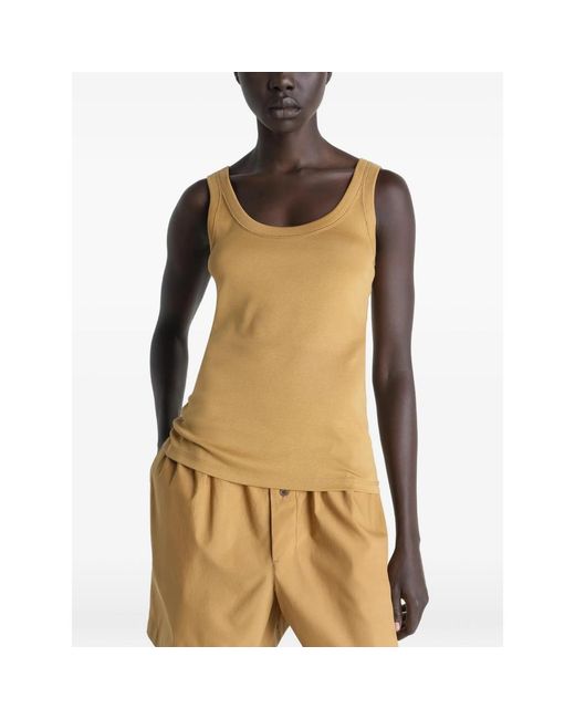 Lemaire Yellow Rib Tank Sleeveless Tank Top