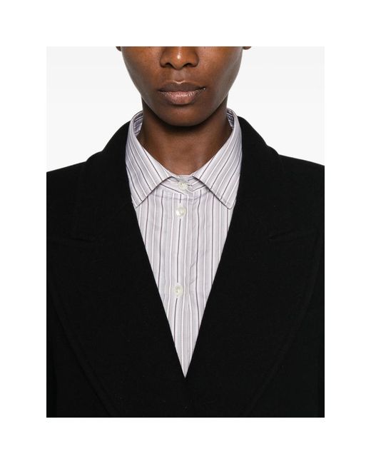 LE SULLY STUDIO Black Double-Breasted Peak-Lapel Coat