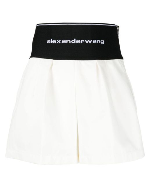 Alexander Wang Black Logo-Print Cotton-Twill Safari Shorts