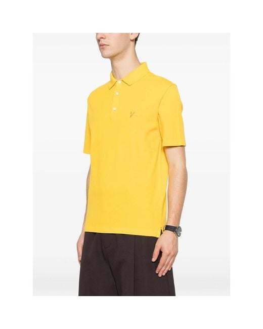 Isaia Yellow Polo Shirts for men