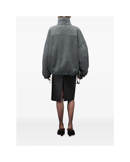 Alexander Wang Gray Reversible Funnel-Neck Track Jacket