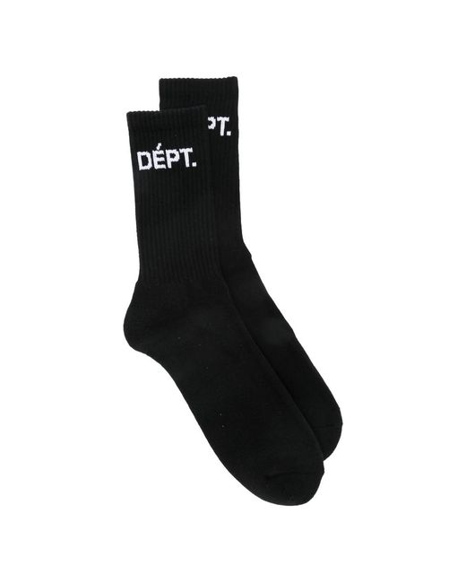 GALLERY DEPT. Black Ribbed Socks With Graphic Lettering for men